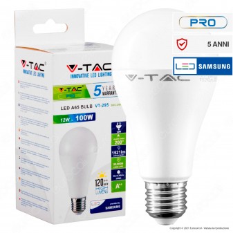 V-Tac PRO VT-295 Lampadina LED E27 12W Bulb A66 Chip Samsung - SKU