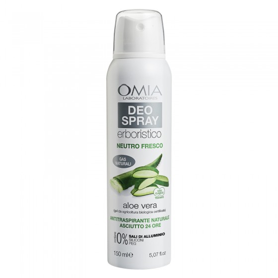 Omia Deo Spray Erboristico Neutro Fresco Aloe Vera - Flacone da 150ml Omia Deo Spray Erboristico Neutro Fresco Aloe Vera - Flacone da 150ml