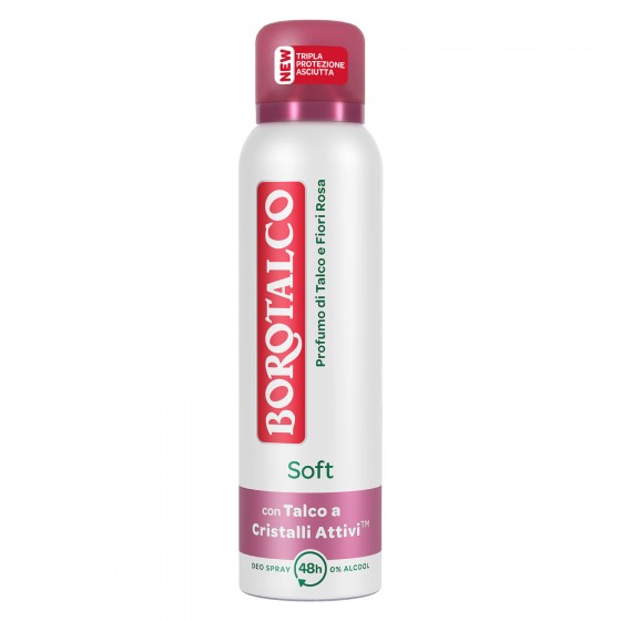 Borotalco Deo Spray 48h Soft Profumo di Talco e Fiori Rosa - Flacone da 150ml