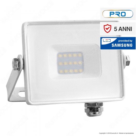 V-Tac PRO VT-10 Faro LED SMD 10W Ultrasottile Chip Samsung da Esterno Colore Bianco - SKU 427 / 428 / 429