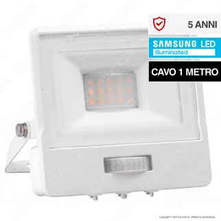 V-Tac VT-118S-1 Faretto LED SMD 10W IP65 Chip Samsung Sensore