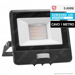 V-Tac VT-128S-1 Faretto LED SMD 20W IP65 Chip Samsung Sensore