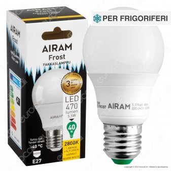 Bot Lighting Airam Frost Lampadina LED E27 5,5W Bulb per Celle