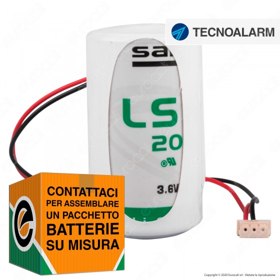 Saft Batteria Al Litio 3,6V LSH 20 ER-D Torcia D con Connettore Saft Batteria Al Litio 3,6V LSH 20 ER-D Torcia D con Connettore