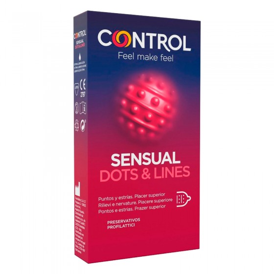 Preservativi Control Sensual Dots & Lines - Scatola da 6 Profilattici Preservativi Control Sensual Dots & Lines - Scatola da 6 Profilattici