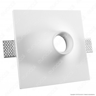 Portafaretto Quadrato da Incasso in Gesso per Lampadine GU10 e GU5.3