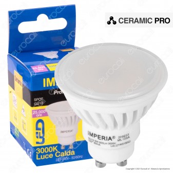 Imperia Ceramic Pro Lampadina LED GU10 9W Faretto Spotlight SMD -