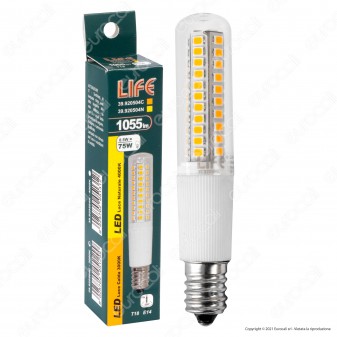Life Lampadina LED E14 8.5W Tubolare T18 Transparent - mod. 39.920504C /...