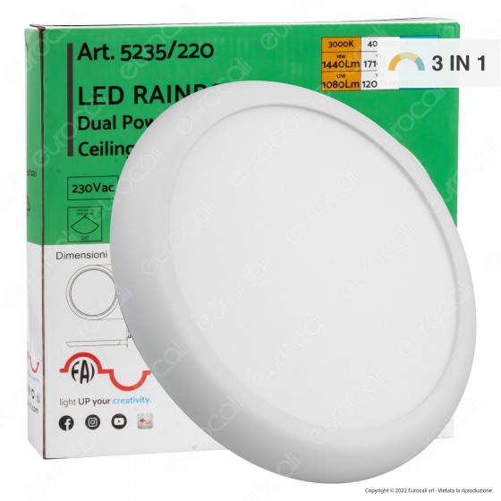 FAI Plafoniera LED Rotonda 12W/18W SMD Changing Color 3in1 da Incasso FAI Plafoniera LED Rotonda 12W/18W SMD Changing Color 3in1 da Incasso