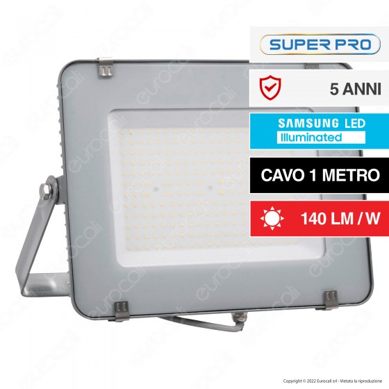 V-Tac PRO VT-156 Faro LED SMD 150W High Lumens Ultrasottile Samsung da Esterno Colore Grigio - SKU 776 / 777 [TERMINATO]