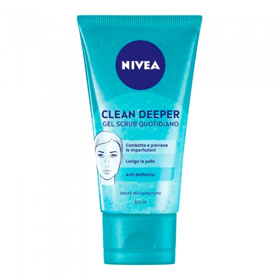 Nivea Gel Scrub Quotidiano Clean Deeper Anti-Batterico Pelli Grasse e Nivea Gel Scrub Quotidiano Clean Deeper Anti-Batterico Pelli Grasse e