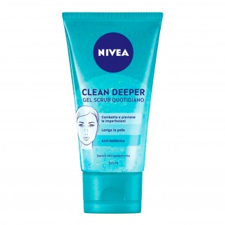 Nivea Gel Scrub Quotidiano Clean Deeper Anti-Batterico Pelli Grasse e