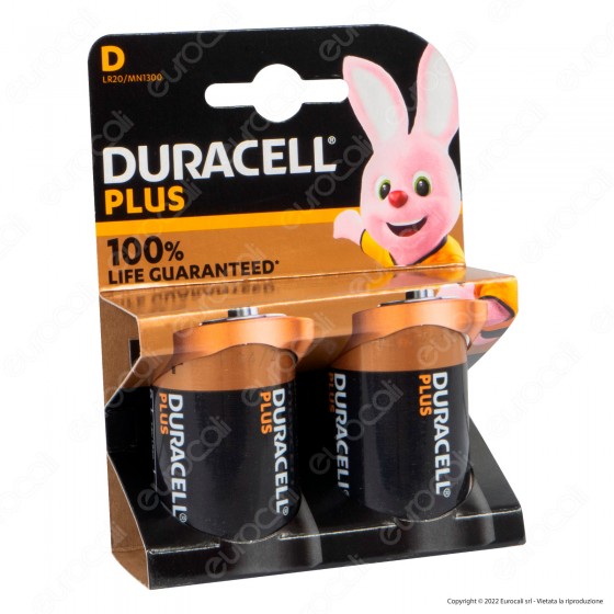 Duracell Plus Power Alcaline Torcia D - Blister 2 Batterie