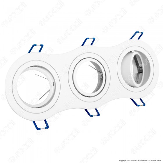 V-Tac VT-784RD Portafaretto Orientabile da Incasso per 3 Lampadine V-Tac VT-784RD Portafaretto Orientabile da Incasso per 3 Lampadine