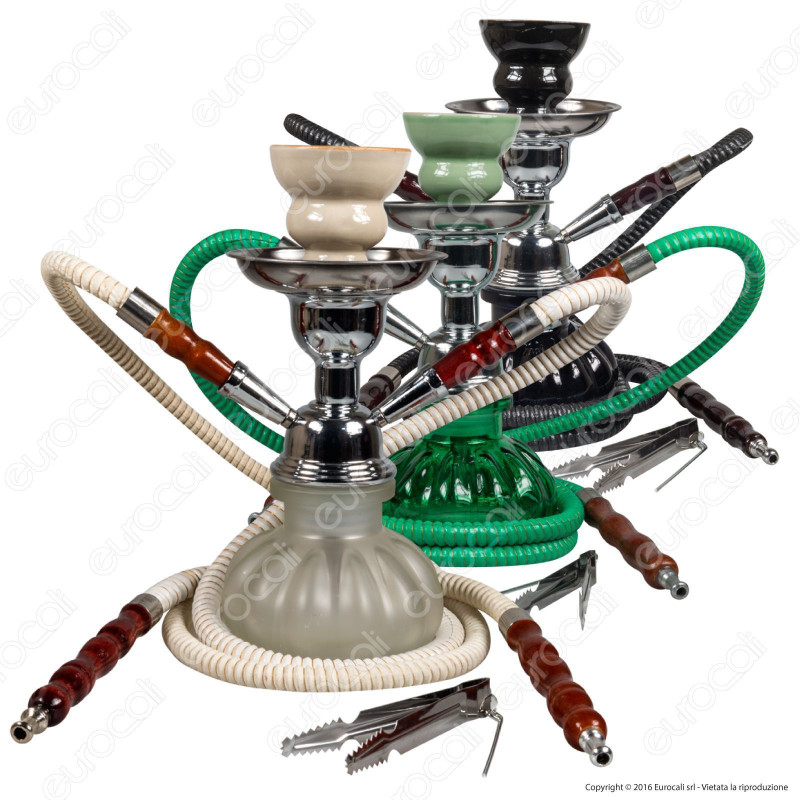 Narghilè in Vetro Lavorato Colorato mod. TWP-022 - Altezza 24cm