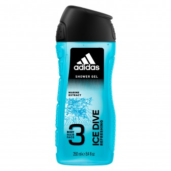 Adidas Ice Dive Refreshing Shower Gel Bagnoschiuma 3in1 - Flacone da 250ml