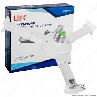 Life Adattatore per Circoline LED T9 da G10Q a E27 con driver