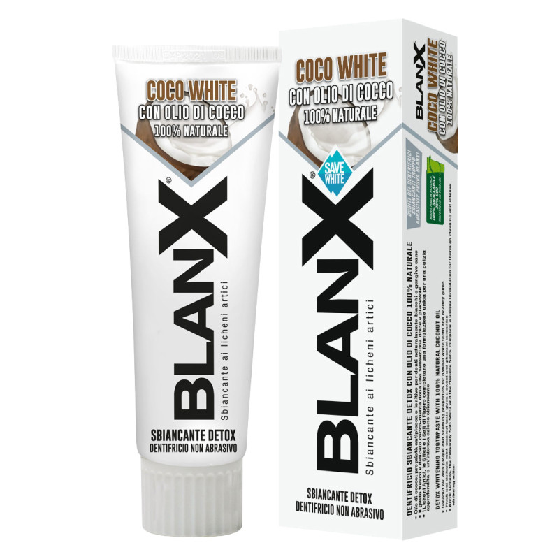 BlanX Coco White Dentifricio Sbiancante con Olio di Cocco 100% BlanX Coco White Dentifricio Sbiancante con Olio di Cocco 100%