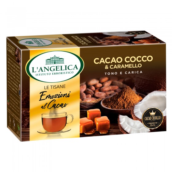 Emozioni al Cacao Tisana Cacao Cocco Caramello - 15 filtri L'Angelica