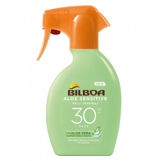 Bilboa Aloe Sensitive SPF 30 Spray Solare a Protezione Alta con Aloe Bilboa Aloe Sensitive SPF 30 Spray Solare a Protezione Alta con Aloe