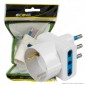 Ecova Adattatore Triplo con 1 Presa Centrale Schuko + 10A 2P+T e 2 Laterali 10/16A 2P+T Colore Bianco - mod. 30047