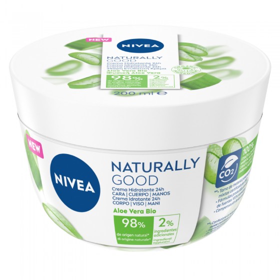 Nivea Naturally Good Crema Idratante 24h per Corpo Viso e Mani con Nivea Naturally Good Crema Idratante 24h per Corpo Viso e Mani con
