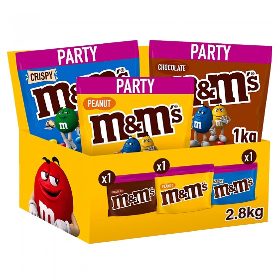 M&M's Party Confetti al Cioccolato - Box con 3 Gusti Assortiti M&M's Party Confetti al Cioccolato - Box con 3 Gusti Assortiti