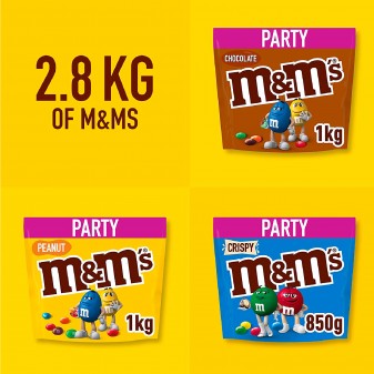 M&M's Party Confetti al Cioccolato - Box con 3 Gusti Assortiti