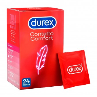 Preservativi Durex Contatto Comfort Sottili con Forma Easy On - Confezione da...