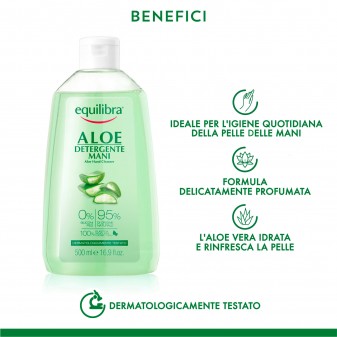 Equilibra Aloe Detergente Mani Rinfrescante ed Idratante - Flacone da