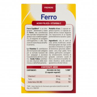 Equilibra Integratore a Base di Ferro Vitamina C e Acido Folico -