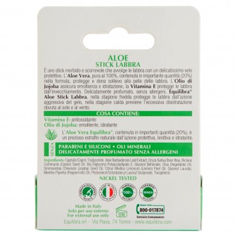 Equilibra Aloe Protezione Naturale Stick Labbra con Olio di Jojoba e