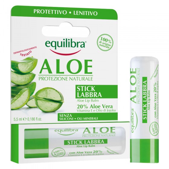 Equilibra Aloe Protezione Naturale Stick Labbra con Olio di Jojoba e Equilibra Aloe Protezione Naturale Stick Labbra con Olio di Jojoba e