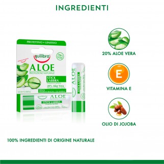 Equilibra Aloe Protezione Naturale Stick Labbra con Olio di Jojoba e