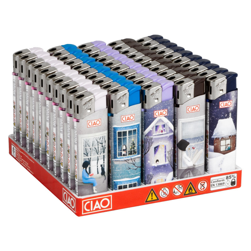 Ciao Accendino Elettronico Fantasia Windows - Box da 50 Accendini