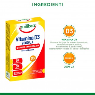 Equilibra Integratore per Ossa e Muscoli Vitamina D3 2000 U.I. -