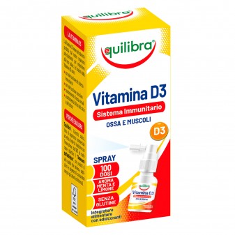 Equilibra Integratore per Ossa e Muscoli Vitamina D3 Spray Menta e