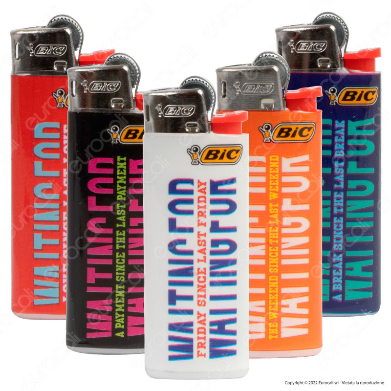 50 Accendini BIC J25 a colori con pietrina