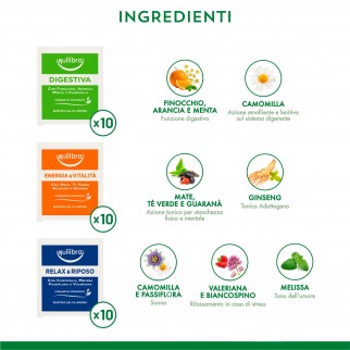 Equilibra Cofanetto Collection 10 Filtri di 6 Tipologie di Tisane -