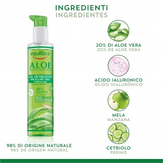 Equilibra Aloe Gel Detergente Micellare Viso Purificante Delicato con