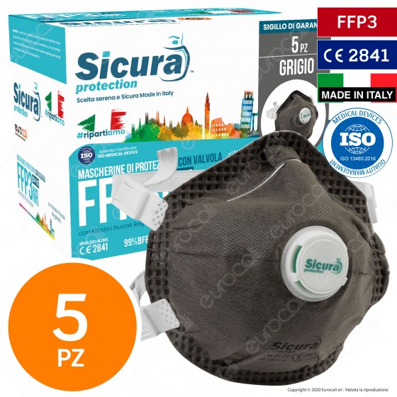 Sicura Protection 5 Mascherine Protettive Filtranti Monouso Colore Sicura Protection 5 Mascherine Protettive Filtranti Monouso Colore
