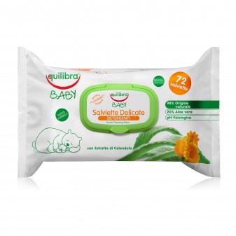 Equilibra Baby Salviette Delicate Detergenti con Aloe Vera - Confezione da 72...