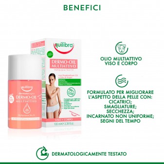 Equilibra Dermo Oil Multiattivo per Viso e Corpo con Meadowfoam Oil