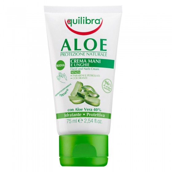 Equilibra Aloe 40% Crema Mani e Unghie Idratante e Protettiva - Equilibra Aloe 40% Crema Mani e Unghie Idratante e Protettiva -