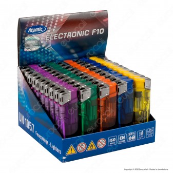 Atomic Electronic F10 Accendino Elettronico Trasparente Tinta Unita - Box da...
