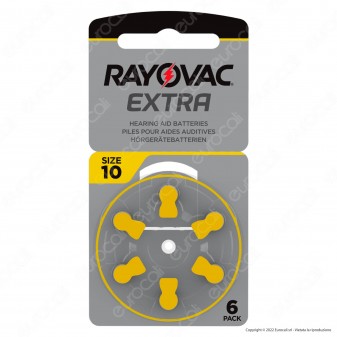 Rayovac Extra Misura 10 - Confezione 6 Batterie per Protesi Acustiche