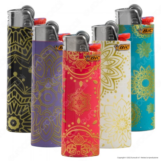 Bic Maxi J26 Accendino Grande Fantasia Arabesque - Serie da 5 Bic Maxi J26 Accendino Grande Fantasia Arabesque - Serie da 5