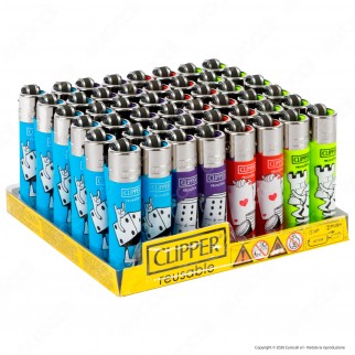 Clipper Micro Accendino Piccolo Fantasia Game Hands - Box da 48