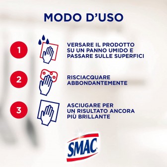 Smac Brilla Acciaio Detergente in Crema con Azione Anticalcare e