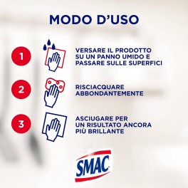 Smac Brilla Acciaio Detergente in Crema con Azione Anticalcare e